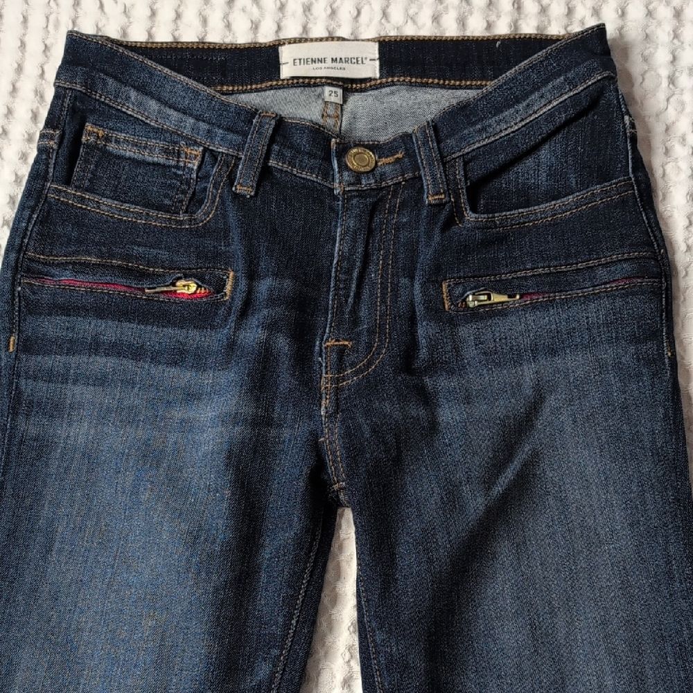 Etienne Marcel Indigo Skinny Jeans With Zippers